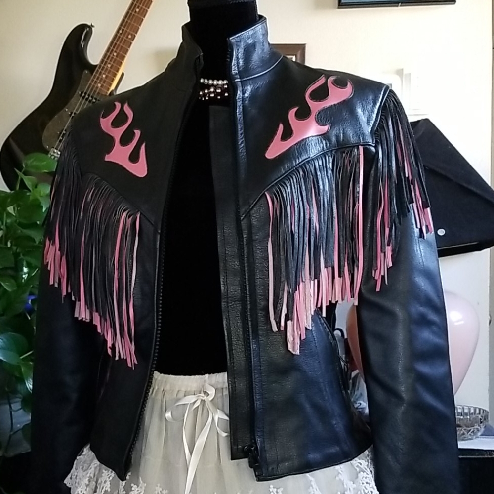 MOTO LEATHER JACKET, Sz M